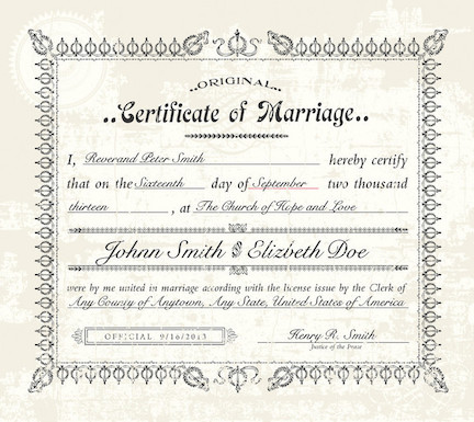 Sample marriage certificate for attestation in India