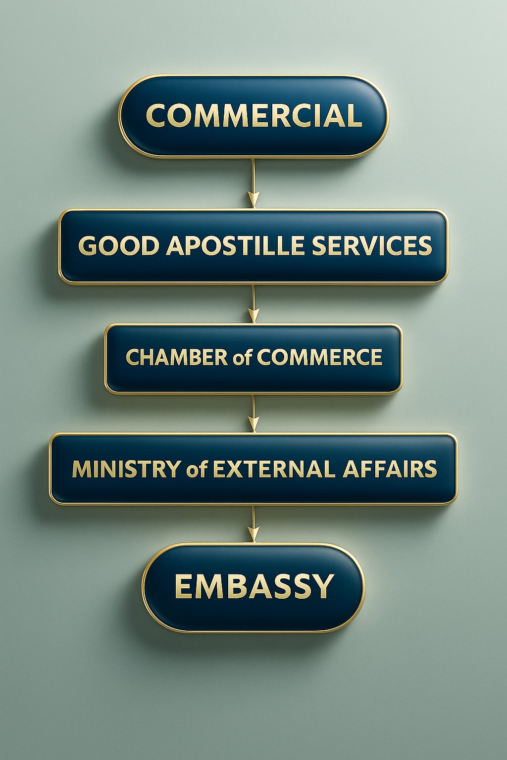 Commercial document attestation process through Chamber of Commerce and MEA