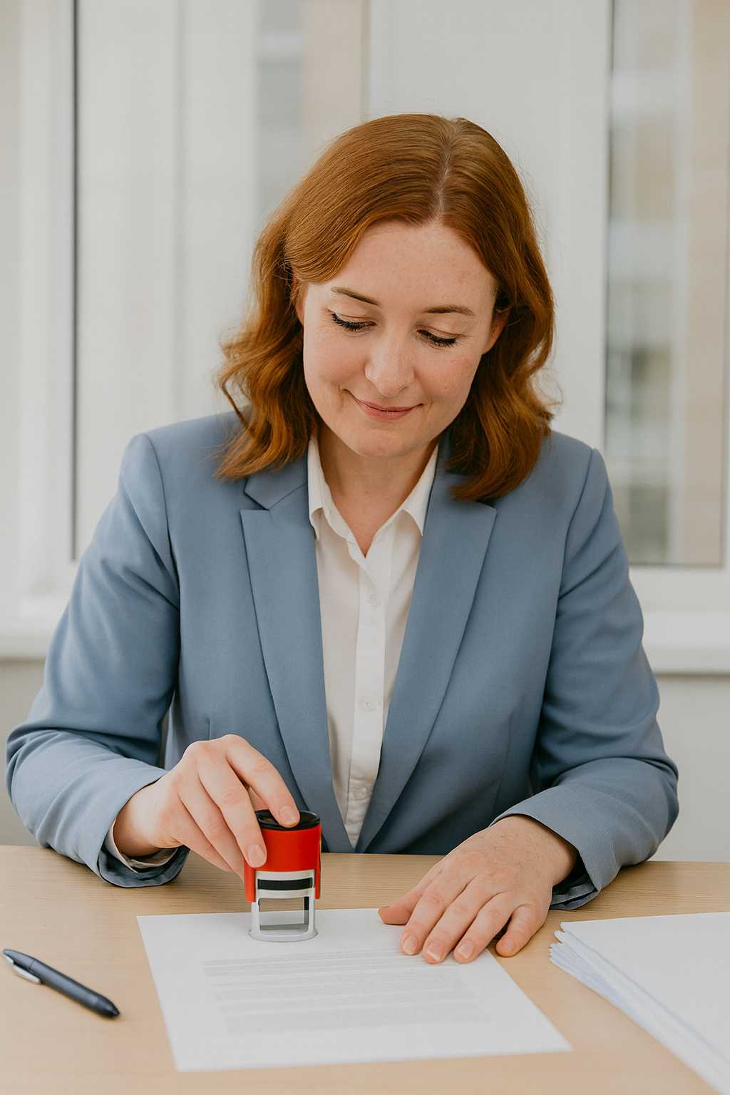 Professional officer verifying and stamping certificate for attestation in India