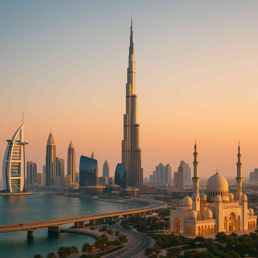 Dubai city view representing job opportunities and visa process for Indian citizens