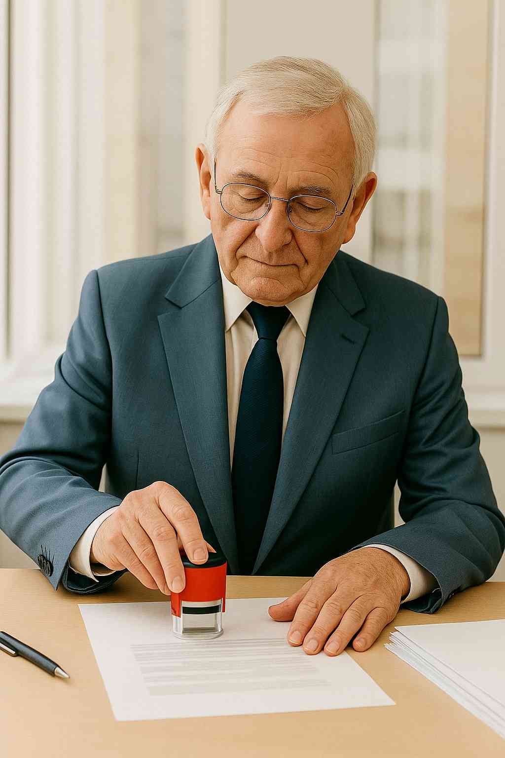 Senior consultant verifying documents for verified certificate attestation consultants services